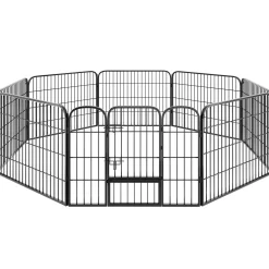 Tectake Puppyren 8-hoekig - 154x154x60 Cm - Grijs