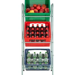 Tectake Rek Voor 3 Drankkratten - Grijs