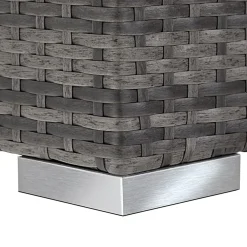 Tectake 2 Rotan Ligstoelen Met Aluminium Frame En Tafel - Inclusief Beschermhoes - Grijs