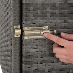 Tectake 2 Rotan Ligstoelen Met Aluminium Frame En Tafel - Inclusief Beschermhoes - Grijs