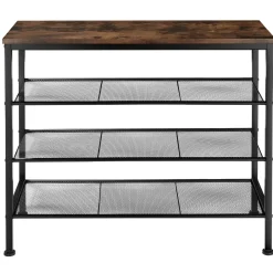 Tectake - Schoenenrek Newport 80,5x30,5x72,5cm - Industrieel Hout Donker, Rustiek