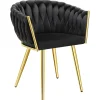 Tectake Set Eetkamerstoelen Astano Fluweel - Knoopdesign - Set Van 4