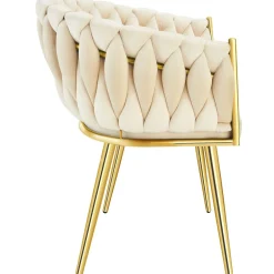 Tectake Set Eetkamerstoelen Astano Fluweel - Knoopdesign - Set Van 2