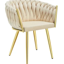 Tectake Set Eetkamerstoelen Astano Fluweel - Knoopdesign - Set Van 2
