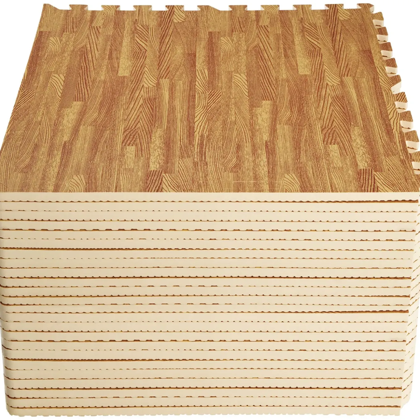 Tectake Set Van 24 Beschermingsmatten - Houtmotief