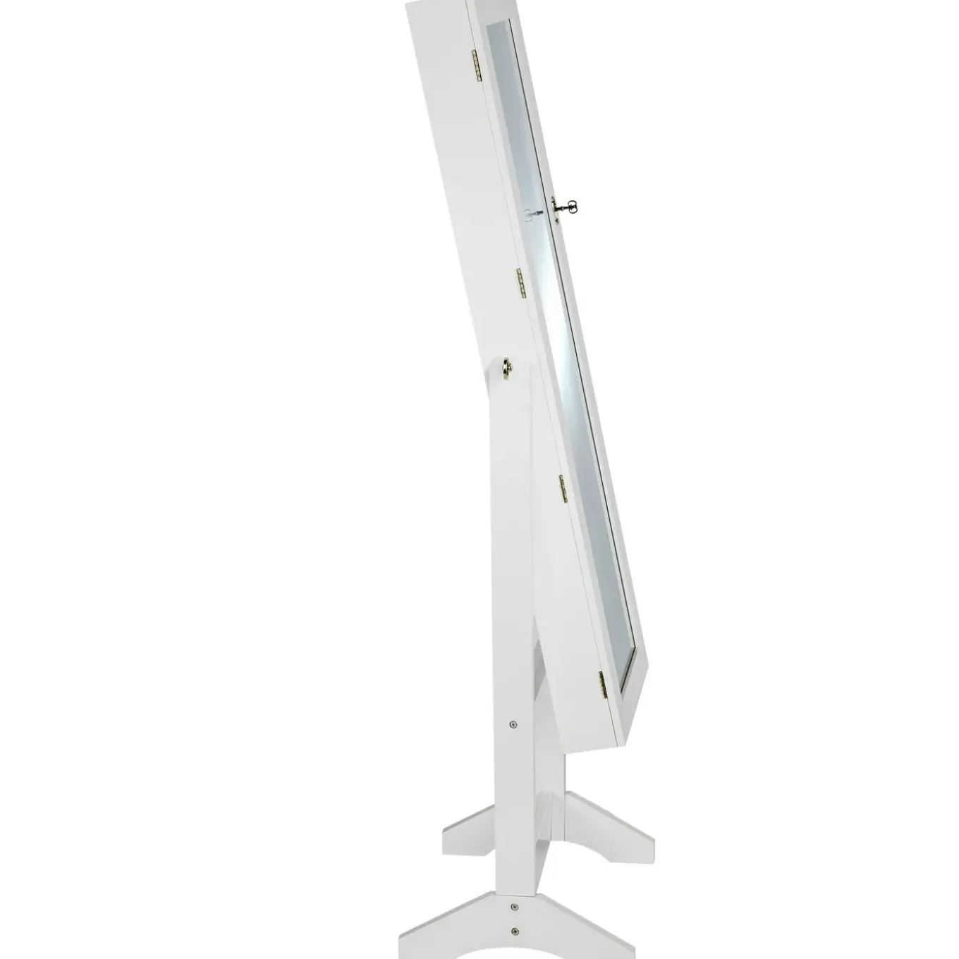 Tectake Sieradenkast Met Spiegel, Rechtopstaand, , Wit