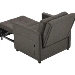 Tectake - Slaapstoel 3-in-1 6-voudig Verstelbare Rug Donkergrijs 82 X 80 X 86 Cm