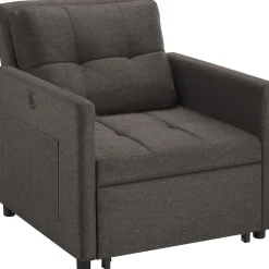 Tectake - Slaapstoel 3-in-1 6-voudig Verstelbare Rug Donkergrijs 82 X 80 X 86 Cm