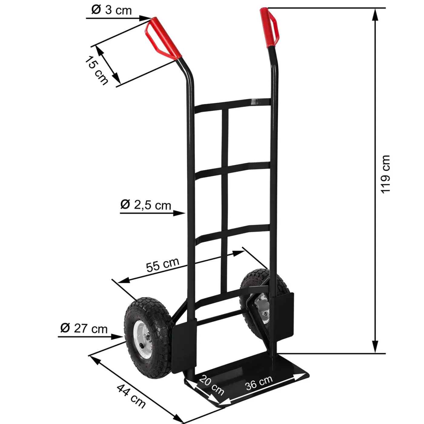 Tectake Steekwagen Tot 200 Kg - Zwart