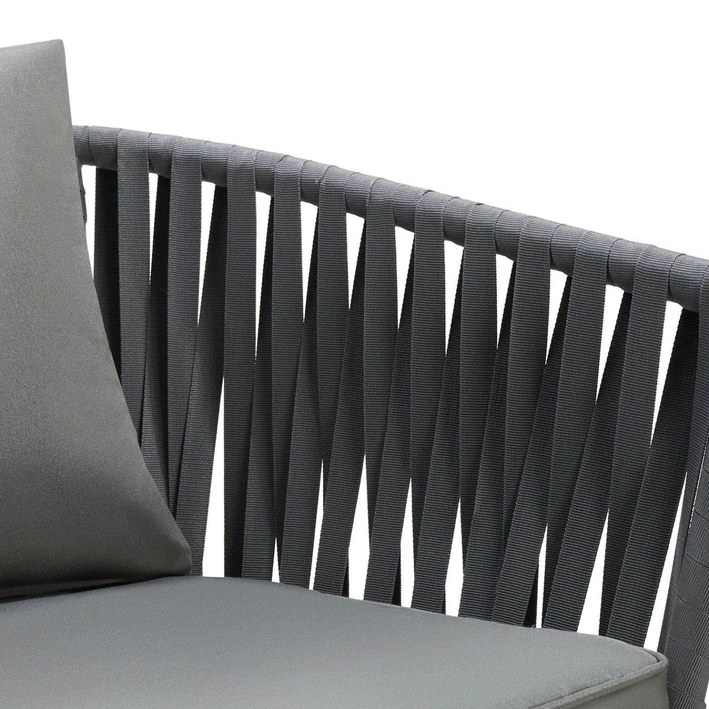 Tectake Stoelset Valeiras In Rope-design - Dikke Kussens - 60x61x77cm