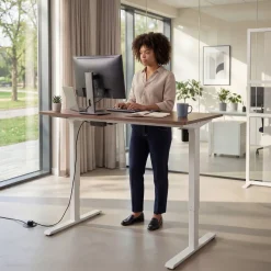 Tectake Tafelonderstel Elektrisch In Hoogte Verstelbaar - Geheugenfunctie. 85-129x65x71-121cm - Wit