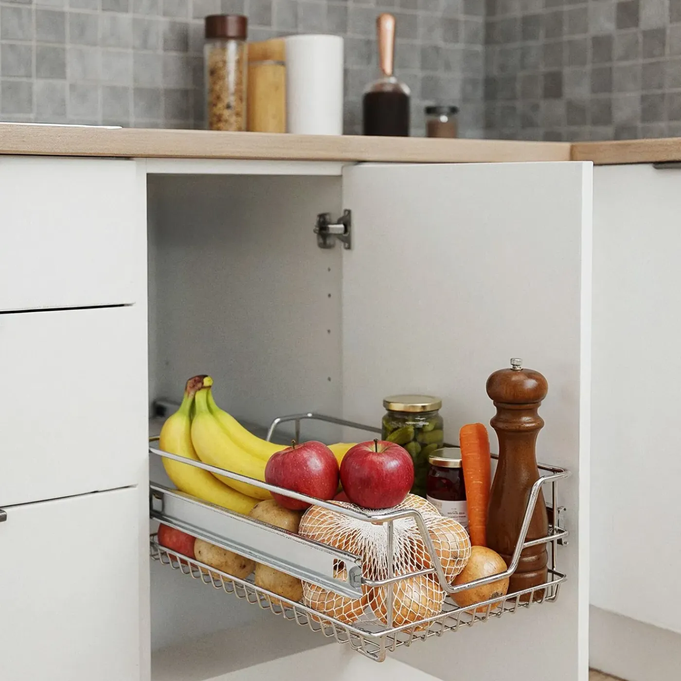 Tectake Telescopische Lade Voor Keuken En Slaapkamer Kasten - Grijs