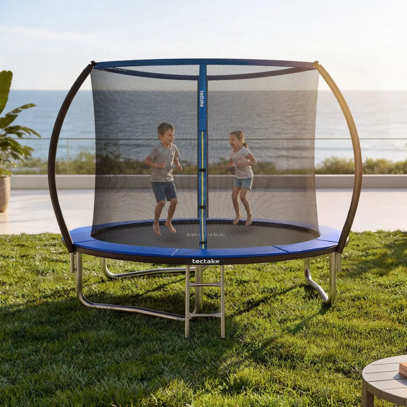 Tectake Trampoline Jumpy Met Veiligheidsnet - Zwart/blauw