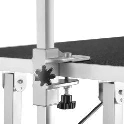 Tectake Trimtafel - Voor Honden Katten - Antislip Rubber - Aluminium Omranding - Zwart/zilver
