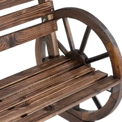 Tectake Tuinbank Bruin - Weerbestendig Wagenwiel - Massief Gelakt Hout - 106x55x78 Cm - 320 Kg