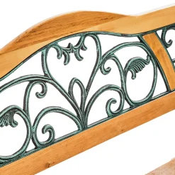 Tectake Tuinbank Kathi 2-zitter Van Hout En Gietijzer 124x60x83cm - Weerbestendig - Bruin