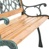 Tectake Tuinbank Marina 2-zitter Van Hout En Gietijzer 124x52x74 - Weerbestendig - Bruin