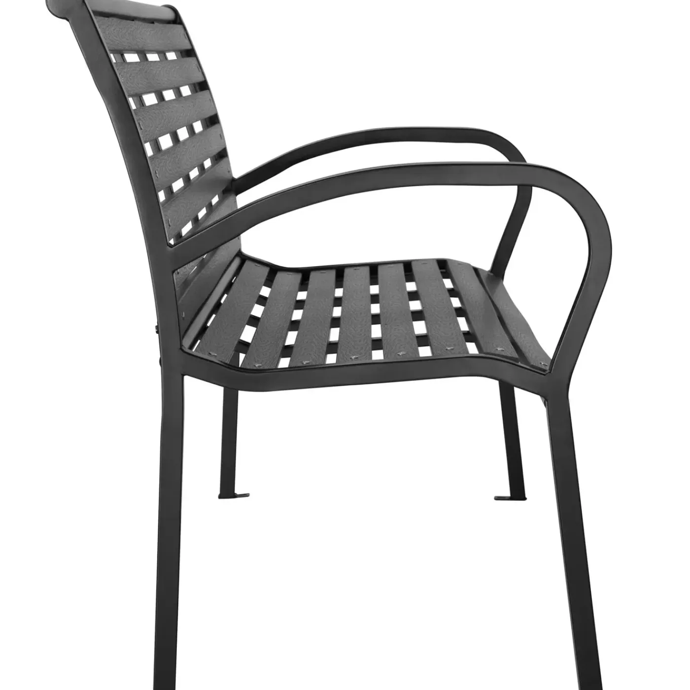 Tectake Tuinbank Pino 3-zitter 126x62x81,5cm - Weerbestendig - Zwart