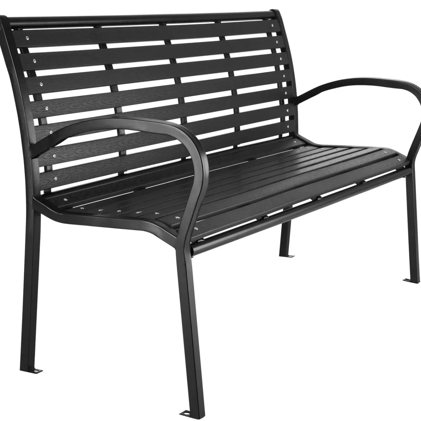 Tectake Tuinbank Pino 3-zitter 126x62x81,5cm - Weerbestendig - Zwart