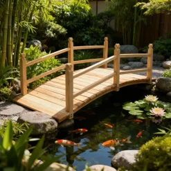 Tectake Tuinbrug Van Hout 137cm Lang - Bruin