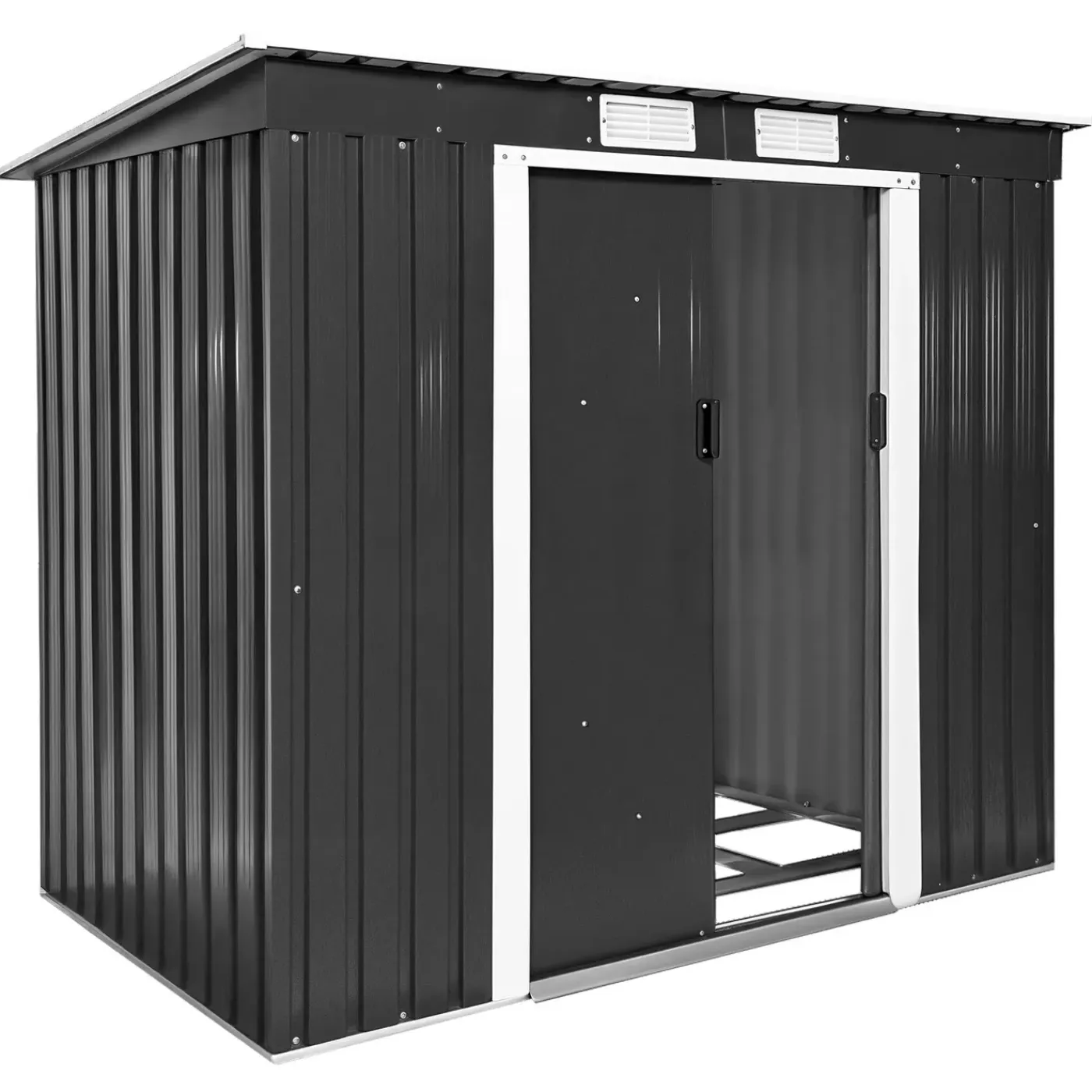 Tectake Tuinhuis Met Hellend Dak - Grijs/wit