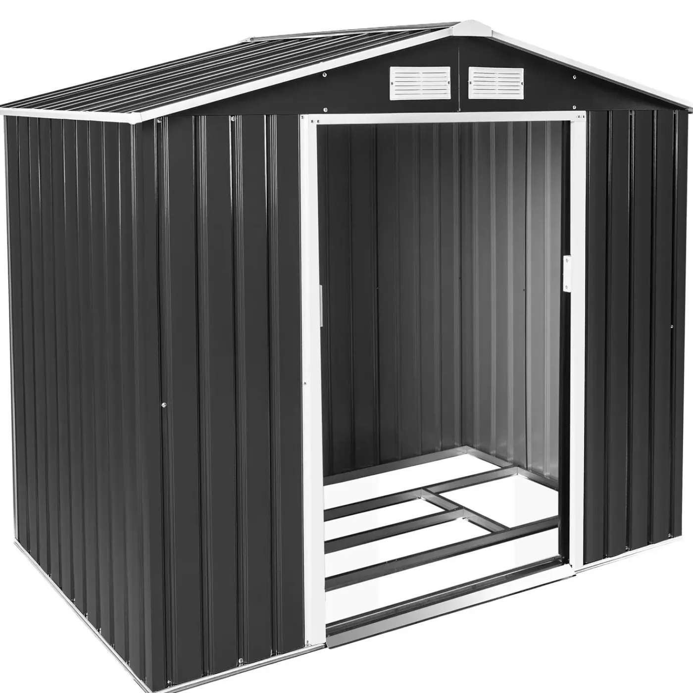 Tectake Tuinhuis Met Zadeldak - Grijs/wit