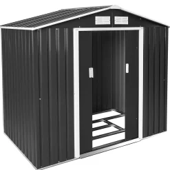 Tectake Tuinhuis Met Zadeldak - Grijs/wit