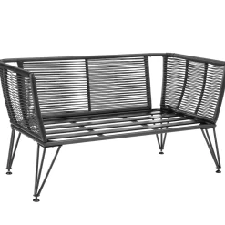 Tectake Tuin-loungebank Sundo In Rope-design Van Wicker - 2 Personen - Antraciet