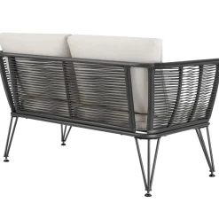 Tectake Tuin-loungeset Sundo In Rope-design Van Wicker - 4 Personen - Antraciet