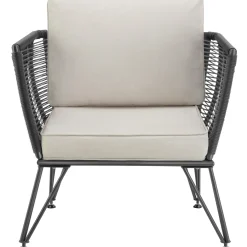 Tectake Tuin-loungeset Sundo In Rope-design Van Wicker - 4 Personen - Antraciet
