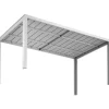 Tectake - Tuintafel - Roestvrij Aluminium - Houtlook - Verstelbare Voetjes - Zilver/grijs