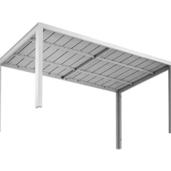Tectake - Tuintafel - Roestvrij Aluminium - Houtlook - Verstelbare Voetjes - Zilver/grijs