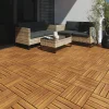 Tectake Tuintegels Tabula Lamellen Van 4 - 31 X 31 Cm - Set Van 40 Terrastegels - Bruin