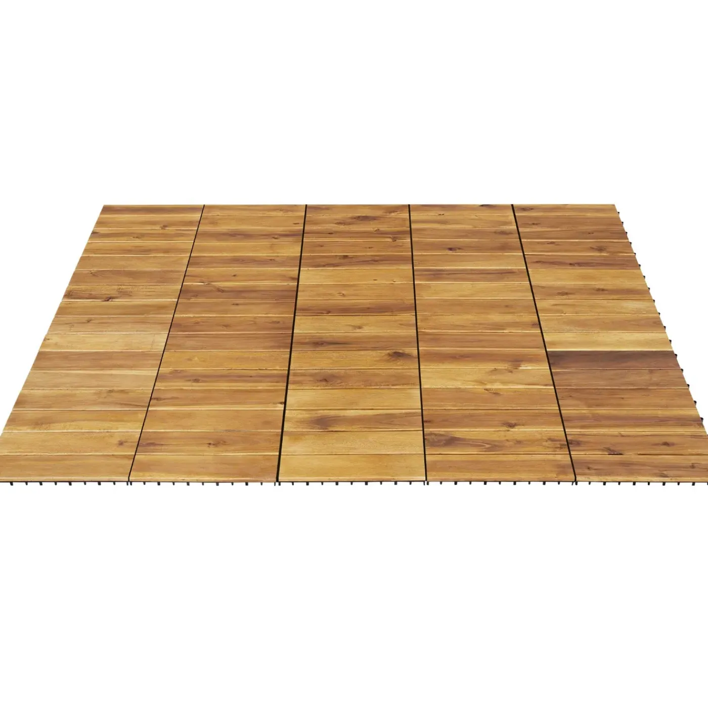 Tectake Tuintegels Tabula Lamellen Van 4 - 31 X 31 Cm - Set Van 40 Terrastegels - Bruin