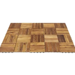 Tectake Tuintegels Tabula Lamellen Van 4 - 31 X 31 Cm - Set Van 40 Terrastegels - Bruin