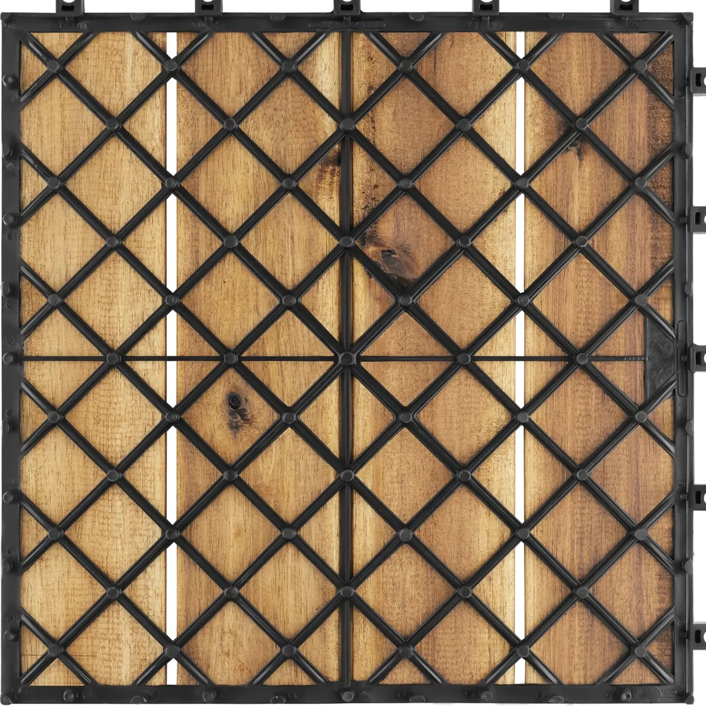 Tectake Tuintegels Tabula Lamellen Van 4 - 31 X 31 Cm - Set Van 40 Terrastegels - Bruin