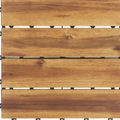 Tectake Tuintegels Tabula Lamellen Van 4 - 31 X 31 Cm - Set Van 40 Terrastegels - Bruin