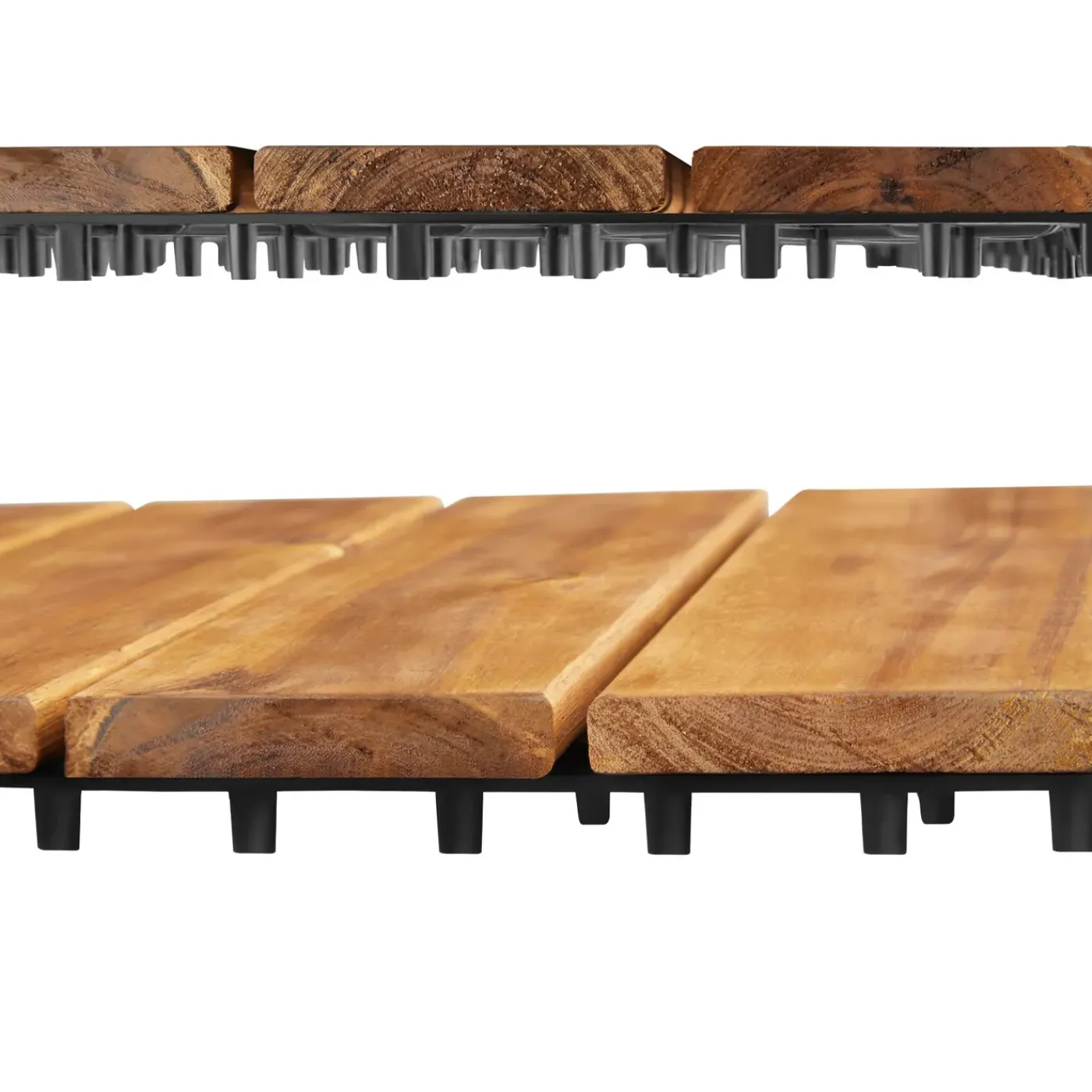 Tectake Tuintegels Tabula Lamellen Van 4 - 31 X 31 Cm - Set Van 20 Terrastegels - Bruin