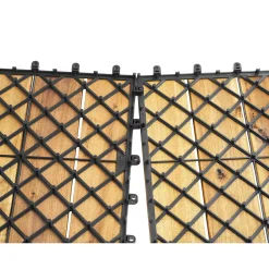 Tectake Tuintegels Tabula Lamellen Van 4 - 31 X 31 Cm - Set Van 20 Terrastegels - Bruin