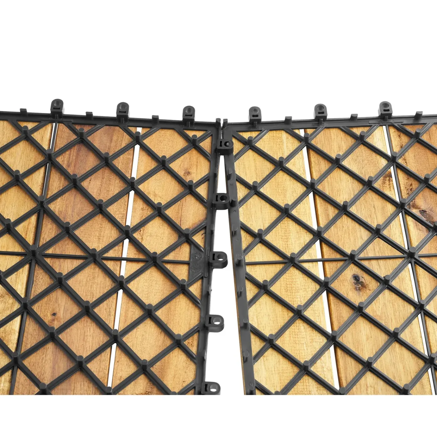 Tectake Tuintegels Tabula Lamellen Van 4 - 31 X 31 Cm - Set Van 20 Terrastegels - Bruin
