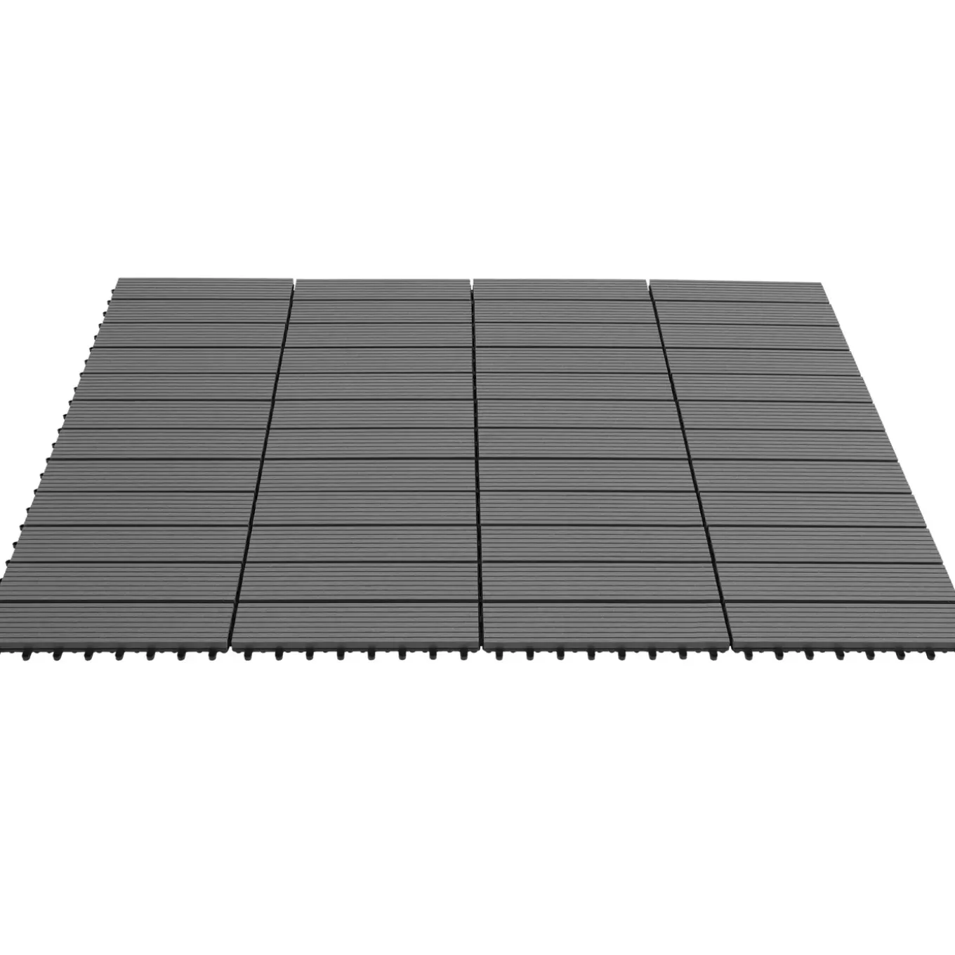 Tectake Tuintegels Tegulas, Wpc In Houtlook - 31 X 31 Cm - Set Van 22 Terrastegels - Grijs