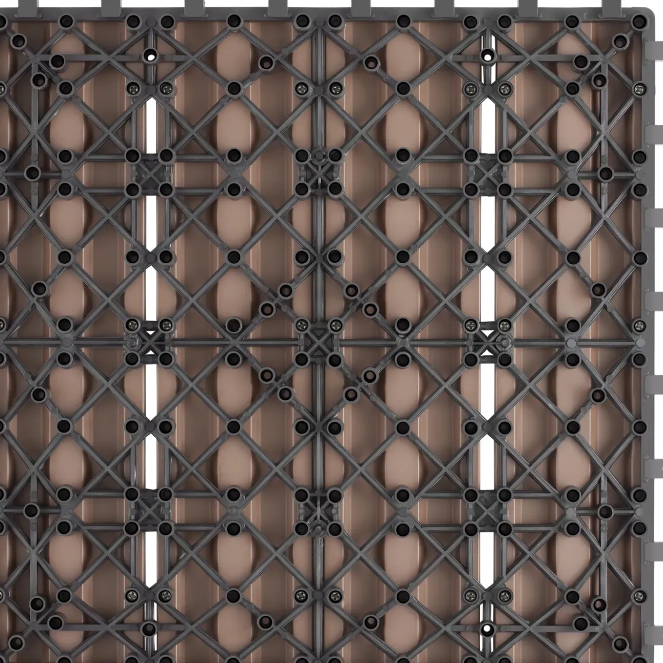 Tectake Tuintegels Tegulas, Wpc In Houtlook - 31 X 31 Cm - Set Van 22 Terrastegels - Bruin