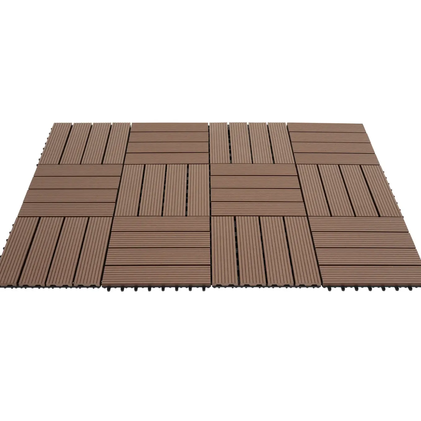 Tectake Tuintegels Tegulas, Wpc In Houtlook - 31 X 31 Cm - Set Van 22 Terrastegels - Bruin