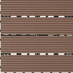 Tectake Tuintegels Tegulas, Wpc In Houtlook - 31 X 31 Cm - Set Van 22 Terrastegels - Bruin