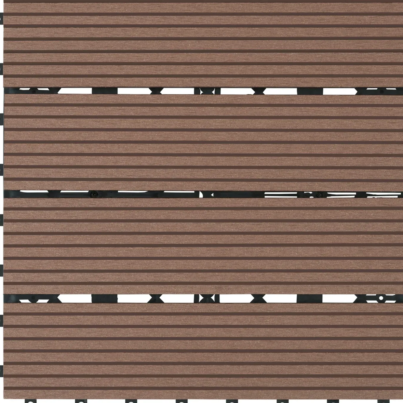 Tectake Tuintegels Tegulas, Wpc In Houtlook - 31 X 31 Cm - Set Van 11 Terrastegels - Bruin
