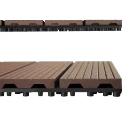 Tectake Tuintegels Tegulas, Wpc In Houtlook - 31 X 31 Cm - Set Van 11 Terrastegels - Bruin