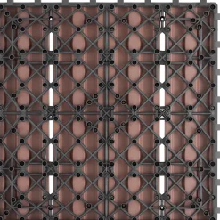 Tectake Tuintegels Tegulas, Wpc In Houtlook - 31 X 31 Cm - Set Van 11 Terrastegels - Bruin