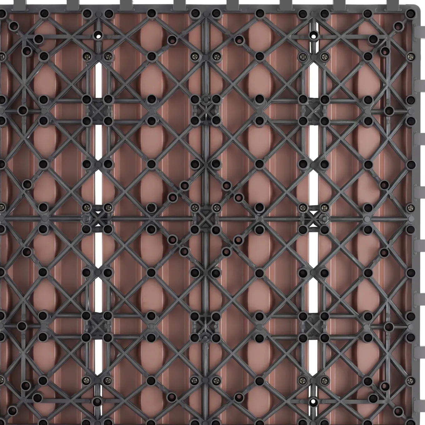 Tectake Tuintegels Tegulas, Wpc In Houtlook - 31 X 31 Cm - Set Van 11 Terrastegels - Bruin
