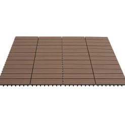 Tectake Tuintegels Tegulas, Wpc In Houtlook - 31 X 31 Cm - Set Van 11 Terrastegels - Bruin