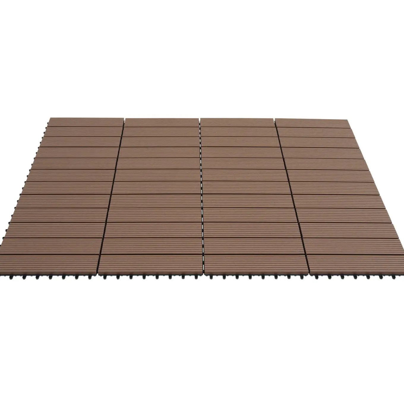 Tectake Tuintegels Tegulas, Wpc In Houtlook - 31 X 31 Cm - Set Van 11 Terrastegels - Bruin